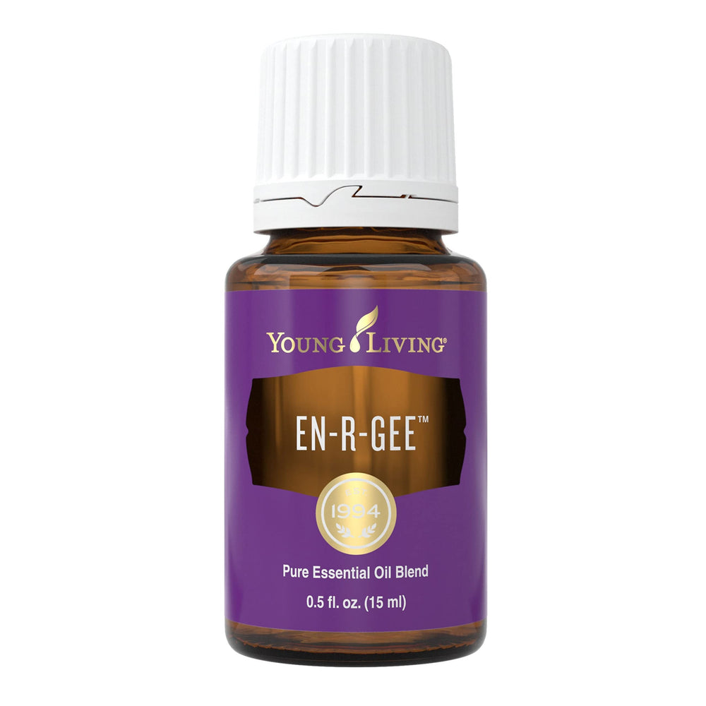 Young Living En-R-Gee bottle front, ideal for energizing aromatherapy and focus.