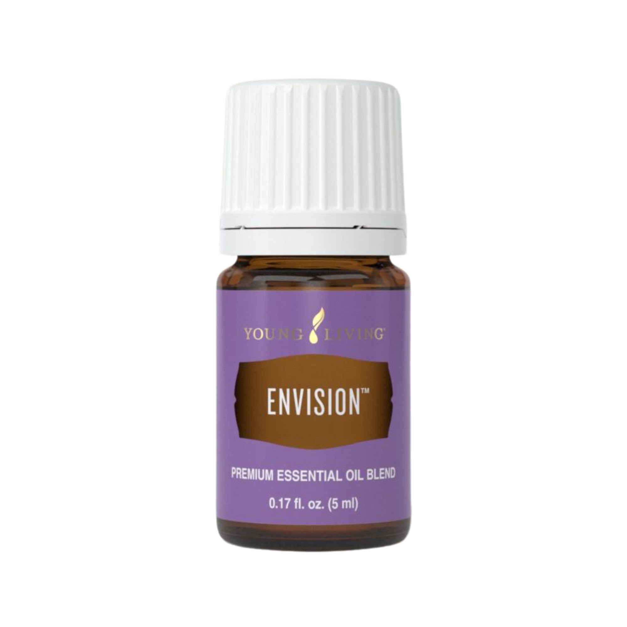 Young Living Envision bottle cap close-up for focused, uplifting moments.