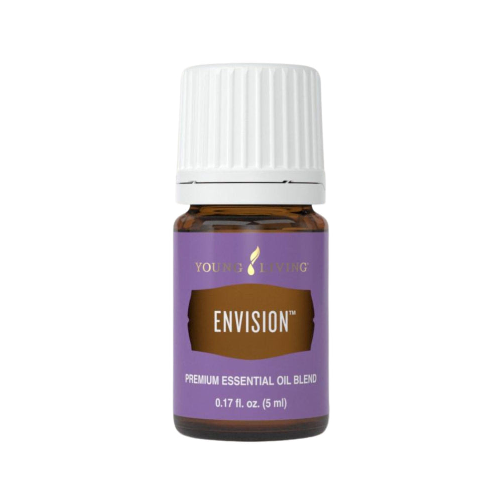 Young Living Envision bottle cap close-up for focused, uplifting moments.