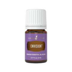 Young Living Envision bottle cap close-up for focused, uplifting moments.