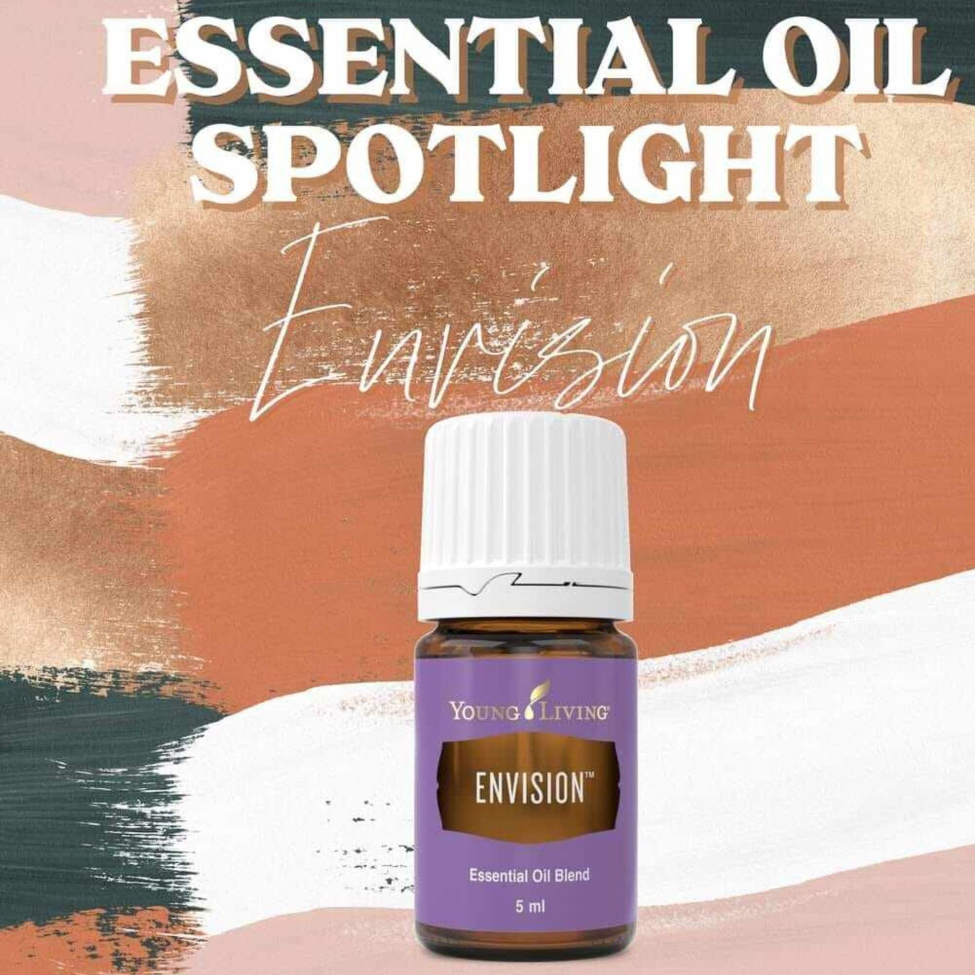 Young Living Envision label close-up highlighting Seed to Seal quality.