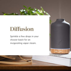 Diffuser releasing a calming eucalyptus aroma