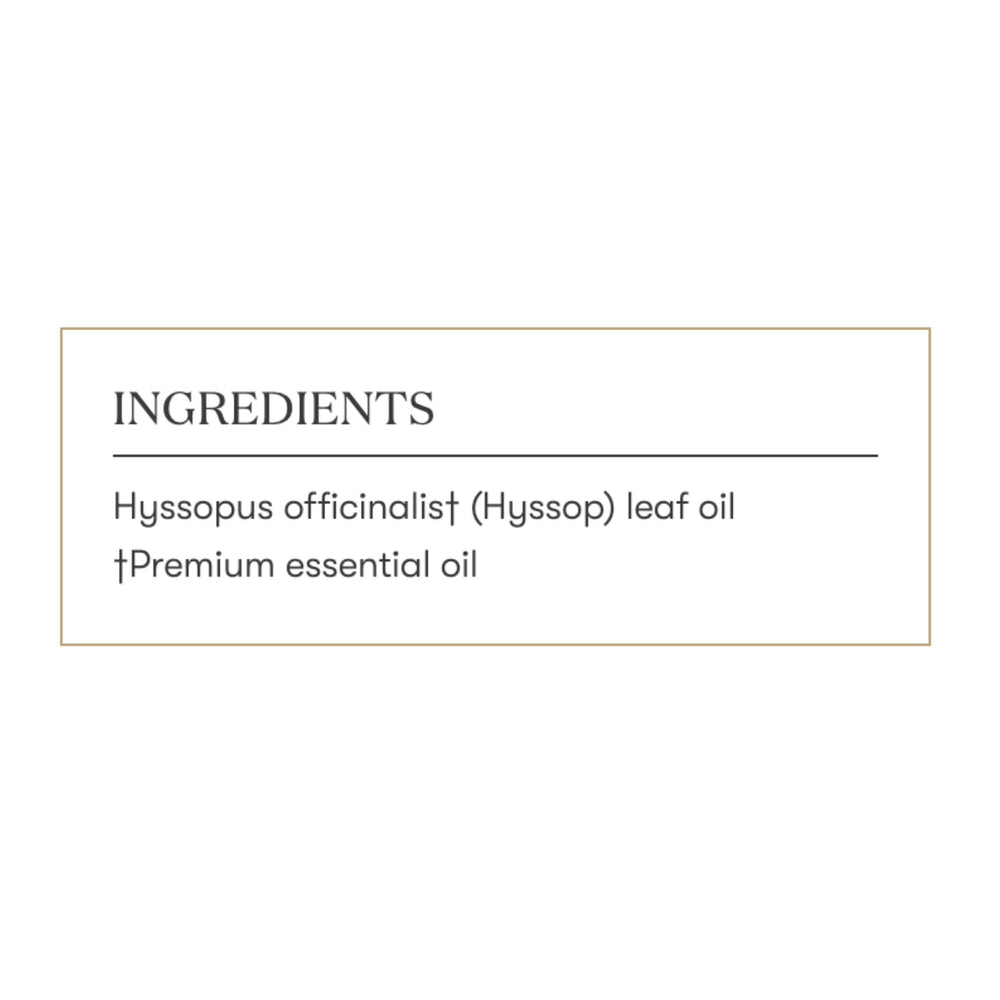 Young Living Hyssop label and bottle signaling clean aromatherapy setup