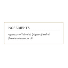 Young Living Hyssop label and bottle signaling clean aromatherapy setup