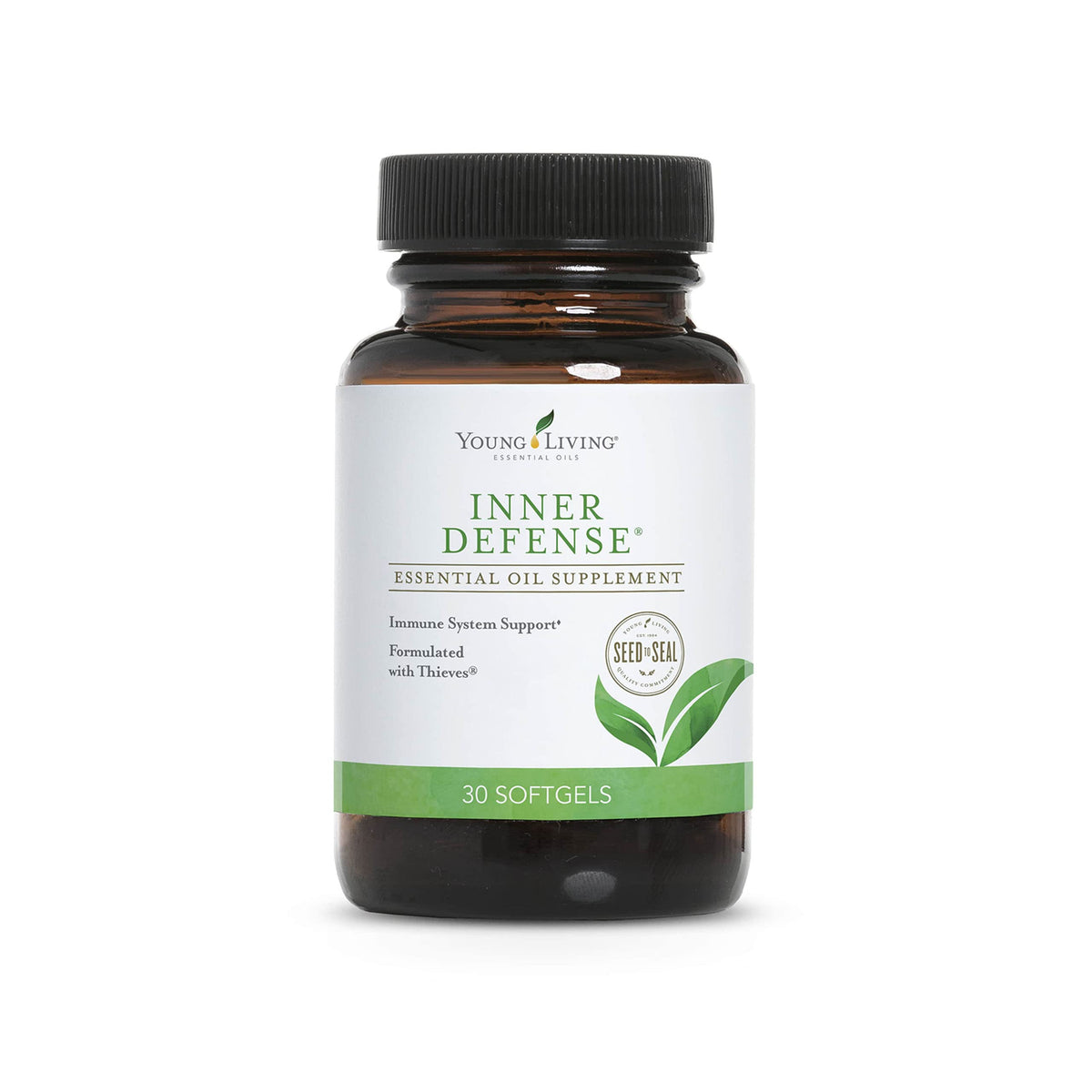 Front view of Young Living Inner Defense 30 Softgels bottle
