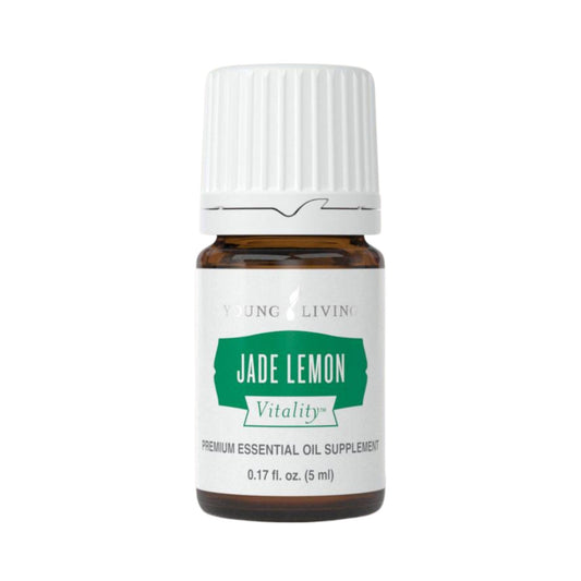 Young Living Jade Lemon Vitality 5ml bottle closeup for vibrant culinary flavor ideas.