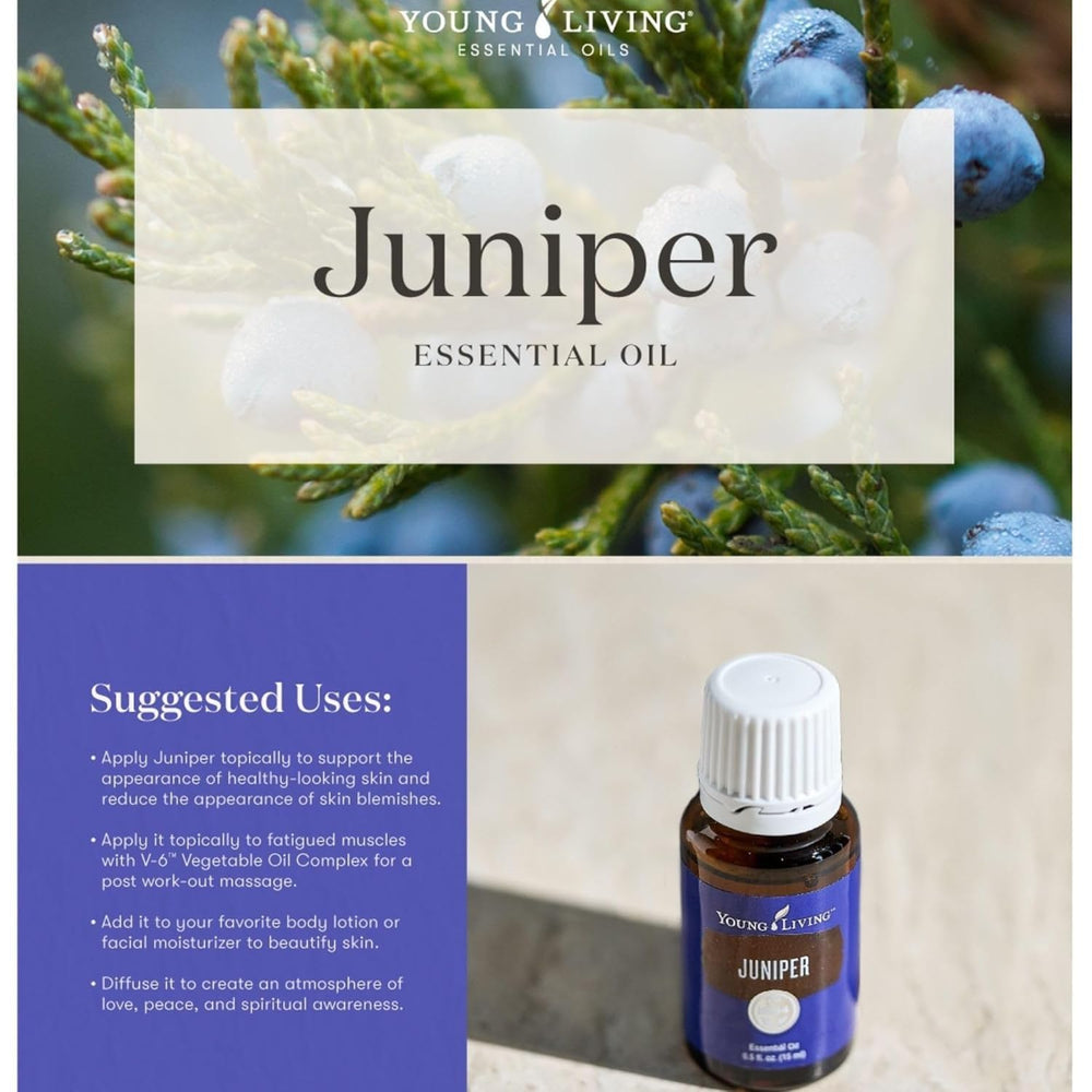 Young Living juniper essential oil massage oil blend for relaxing sessions.