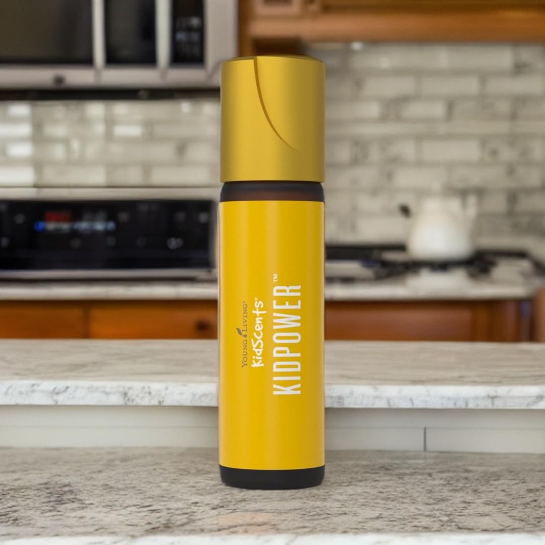 Young Living KidPower roll-on morning routine application.