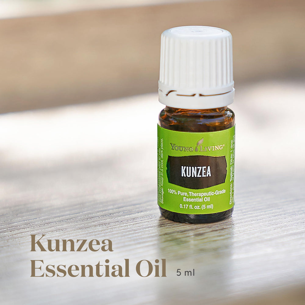 Young Living Kunzea essential oil 5ml drops for muscle comfort after workouts.