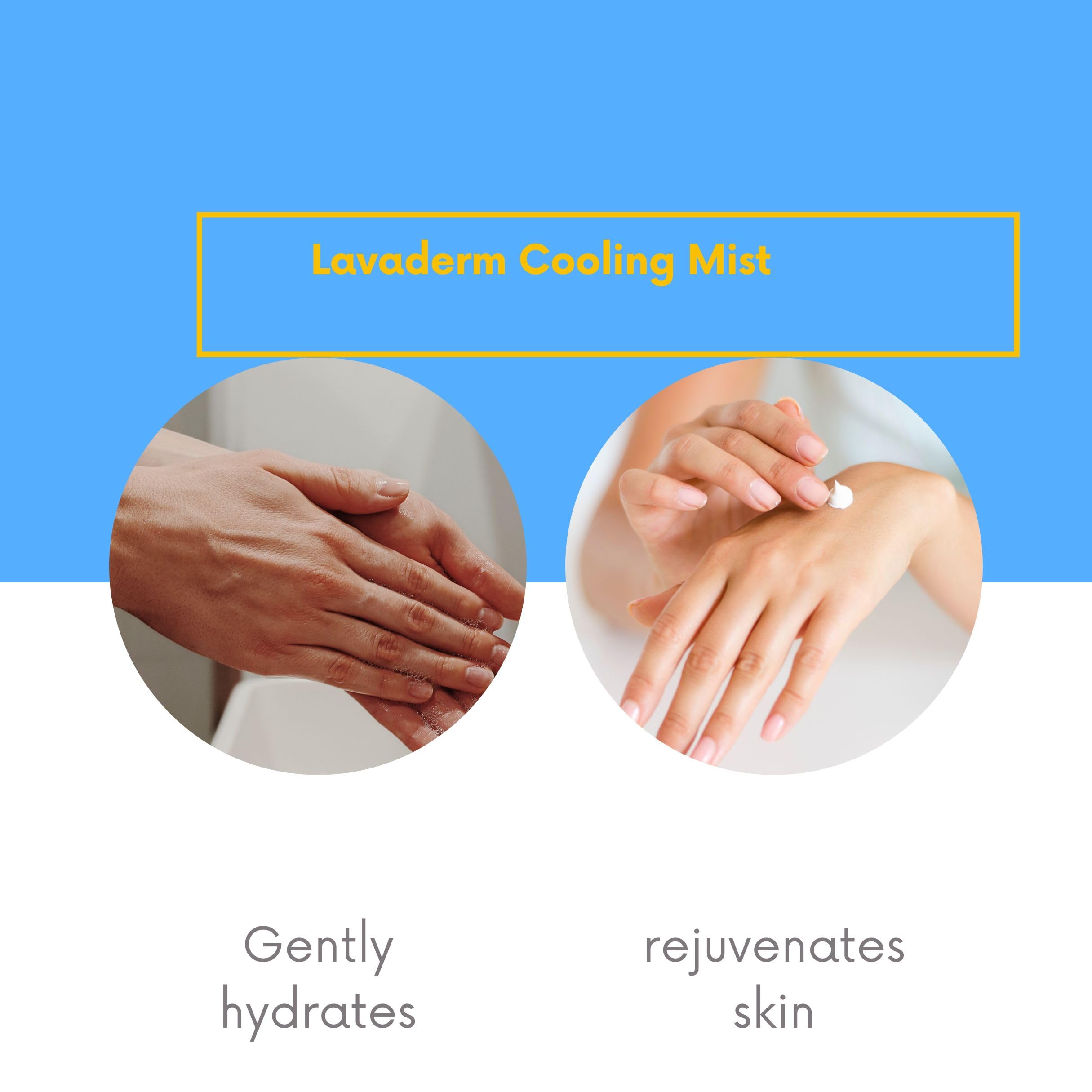 Application of Young Living Lavaderm Cooling Mist for quick, soothing skin mist.
