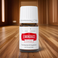 Packaging of Young Living Lemongrass Vitality emphasizes purity and potency.