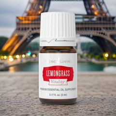Young Living Lemongrass Vitality used in a tea infusion for a bright herbal note.