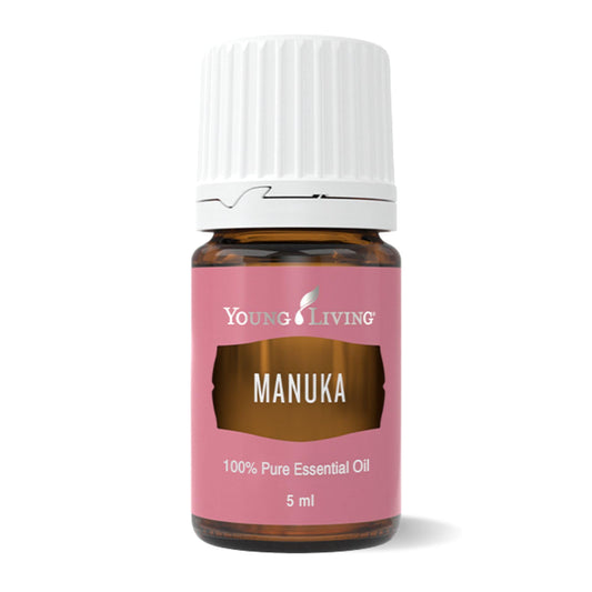 Young Living Manuka essential oil bottle for skincare and calming diffusing aromas.