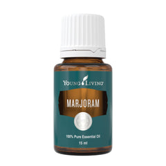 Young Living Marjoram Essential Oil bottle closeup showing soothing relaxation potential