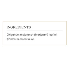 Young Living Marjoram oil dropper bottle closeup for easy diffusion routine