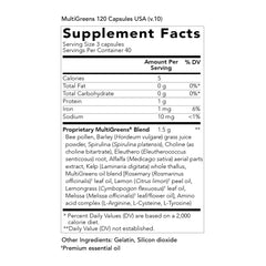 Young Living MultiGreens with Melissa oil ingredient suggesting calming aroma and balance.