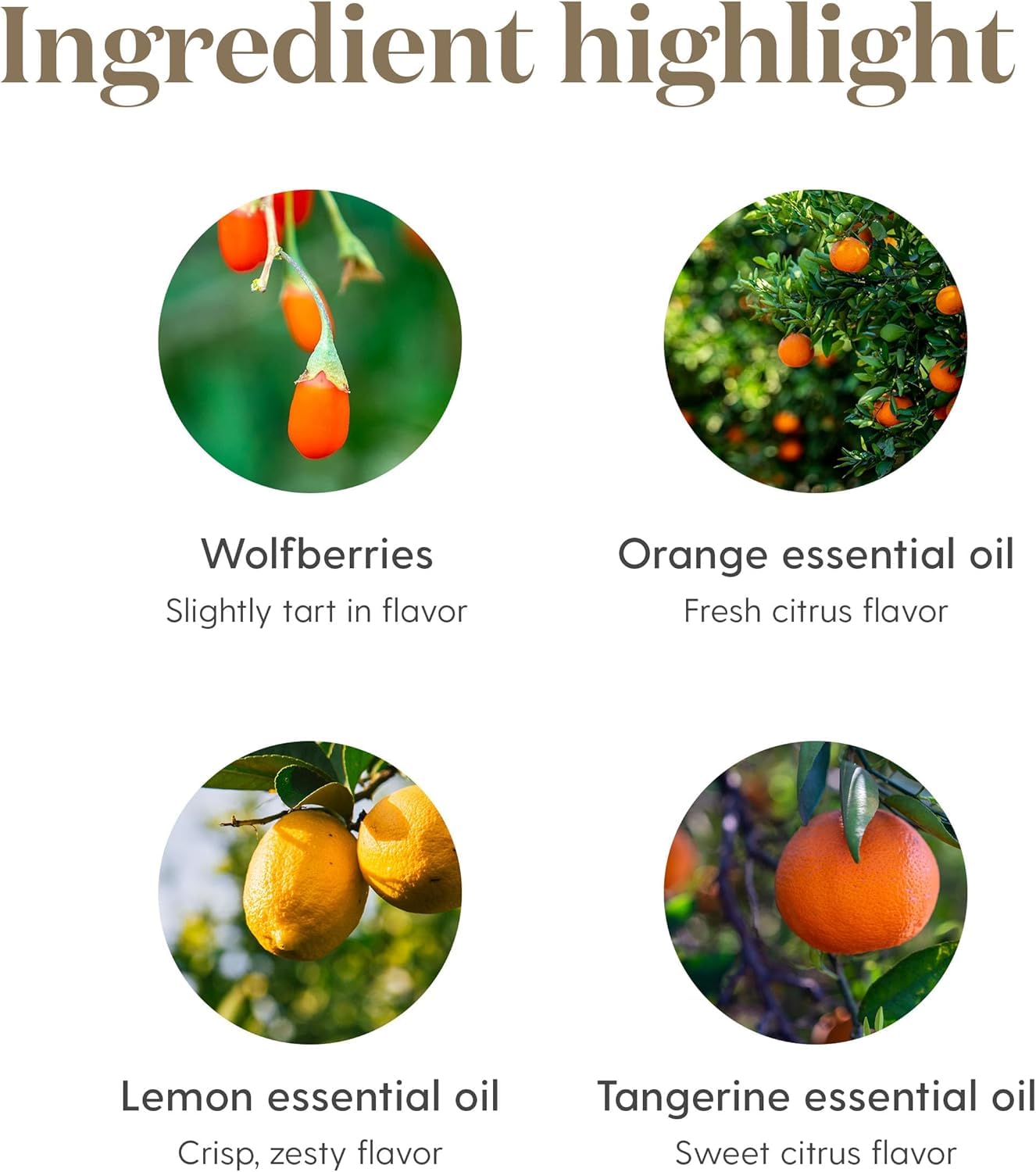 Young Living NingXia Red essential oils label highlighting citrus notes.