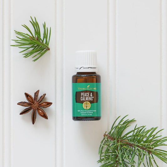 Front label of Peace & Calming essential oil 15ml