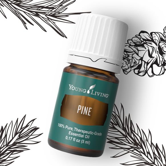 Close-up of Pine essential oil label
