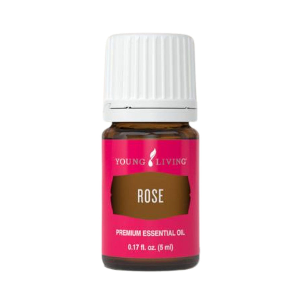 Young Living Rose Essential Oil bottle closeup for diffuser and skincare routines