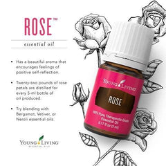 Young Living Rose Essential Oil in a diffuser, creating a calm home ambiance