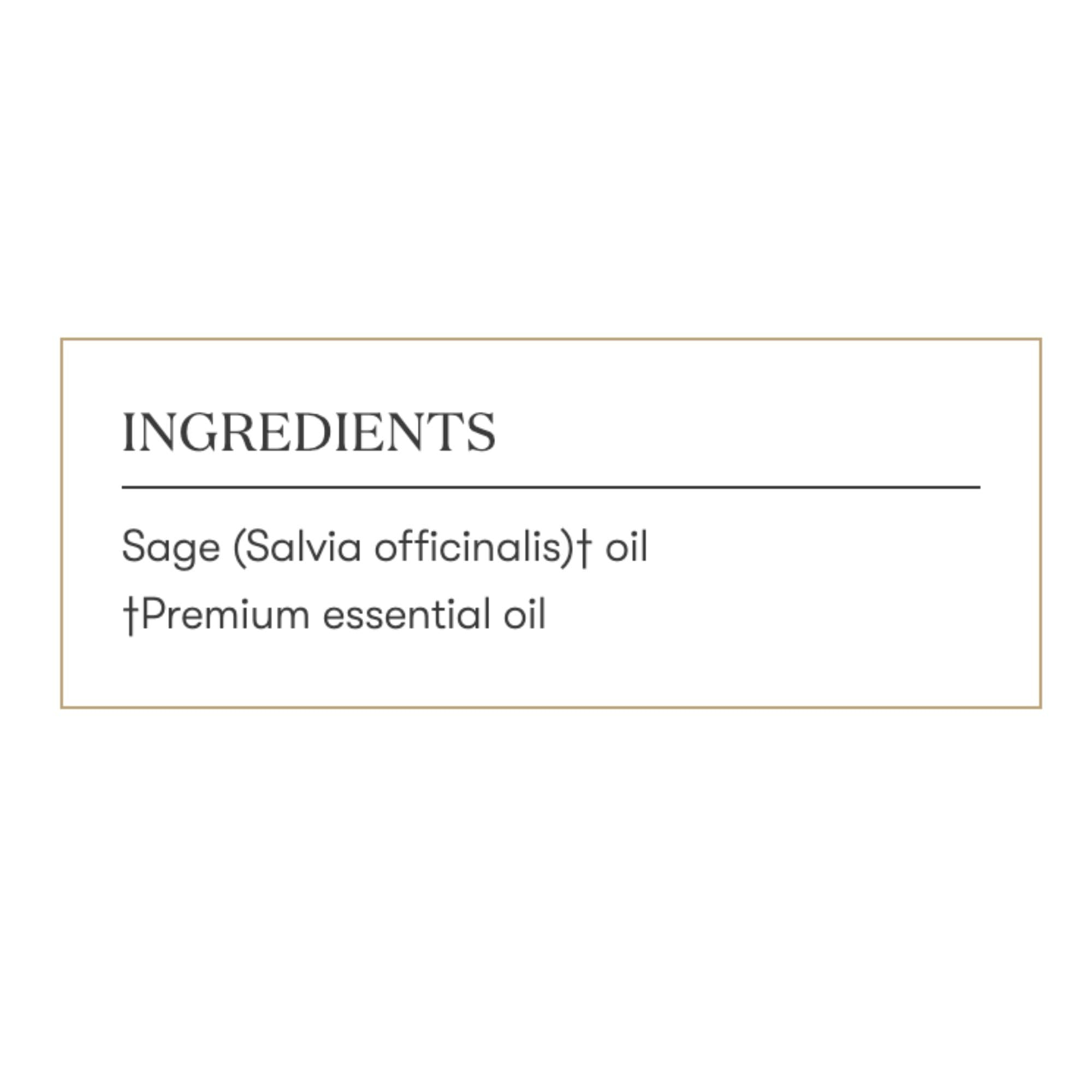 Young Living Sage Vitality packaging closeup highlighting bottle design.