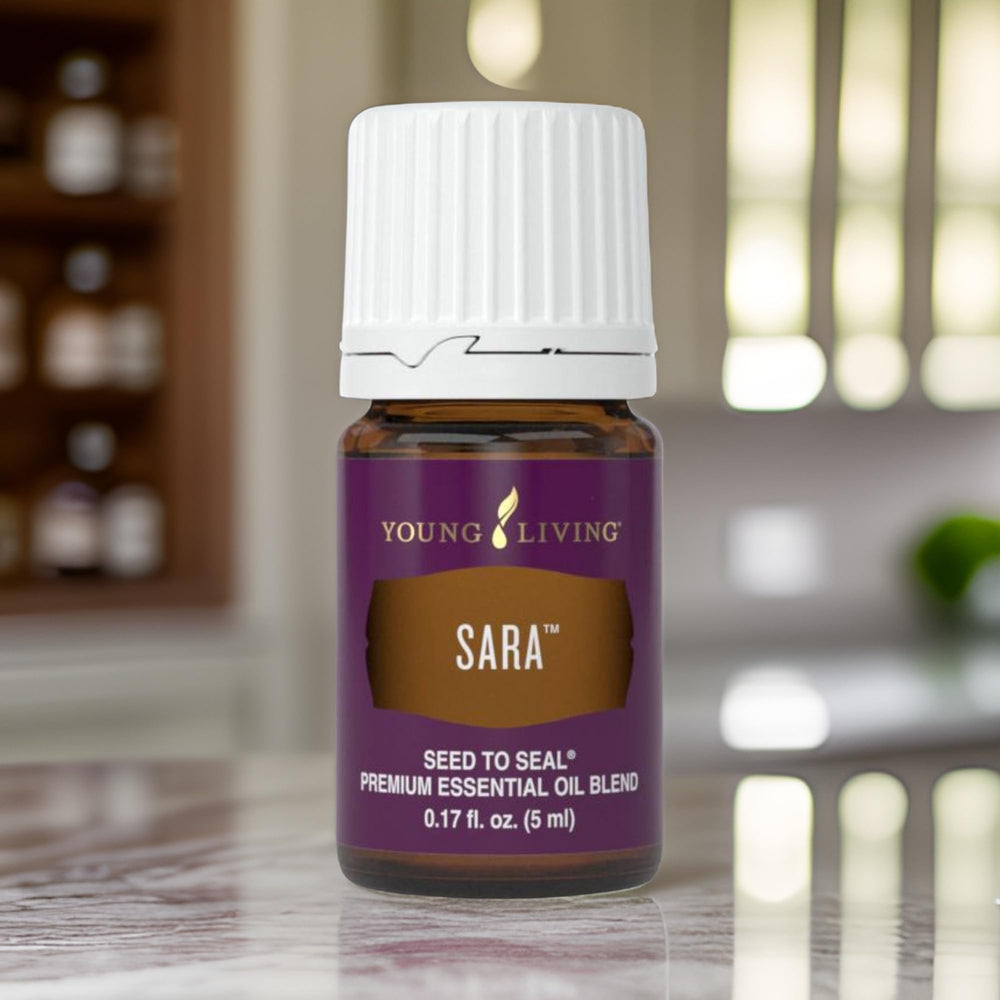 Portable 5 ml packaging of Young Living SARA emphasizes quality