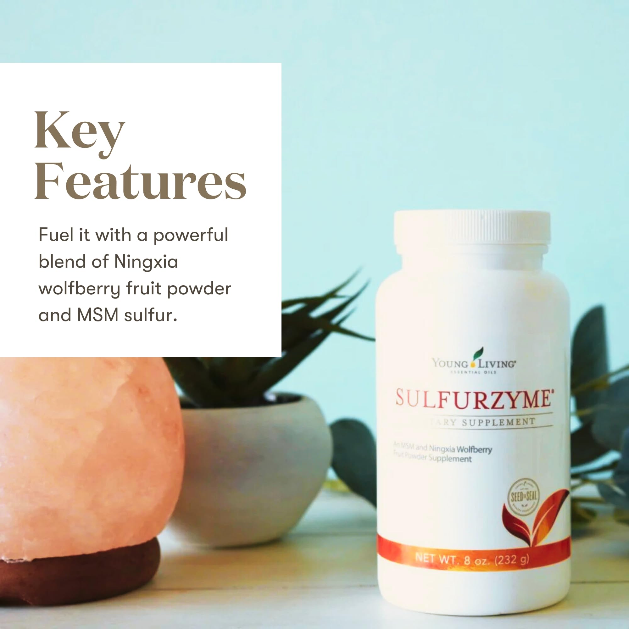 Young Living Sulfurzyme powder scoop for easy dosing