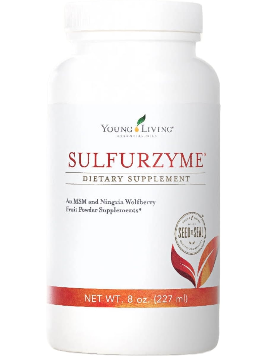 Young Living Sulfurzyme powder tub for daily joint and energy support