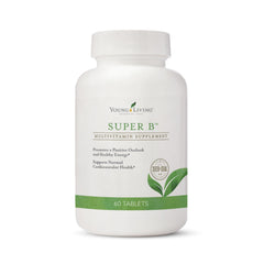 Front view of Young Living Super B Tablets bottle