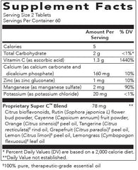 Close-up of Young Living Super C tablets, convenient daily vitamin boost for resilience.