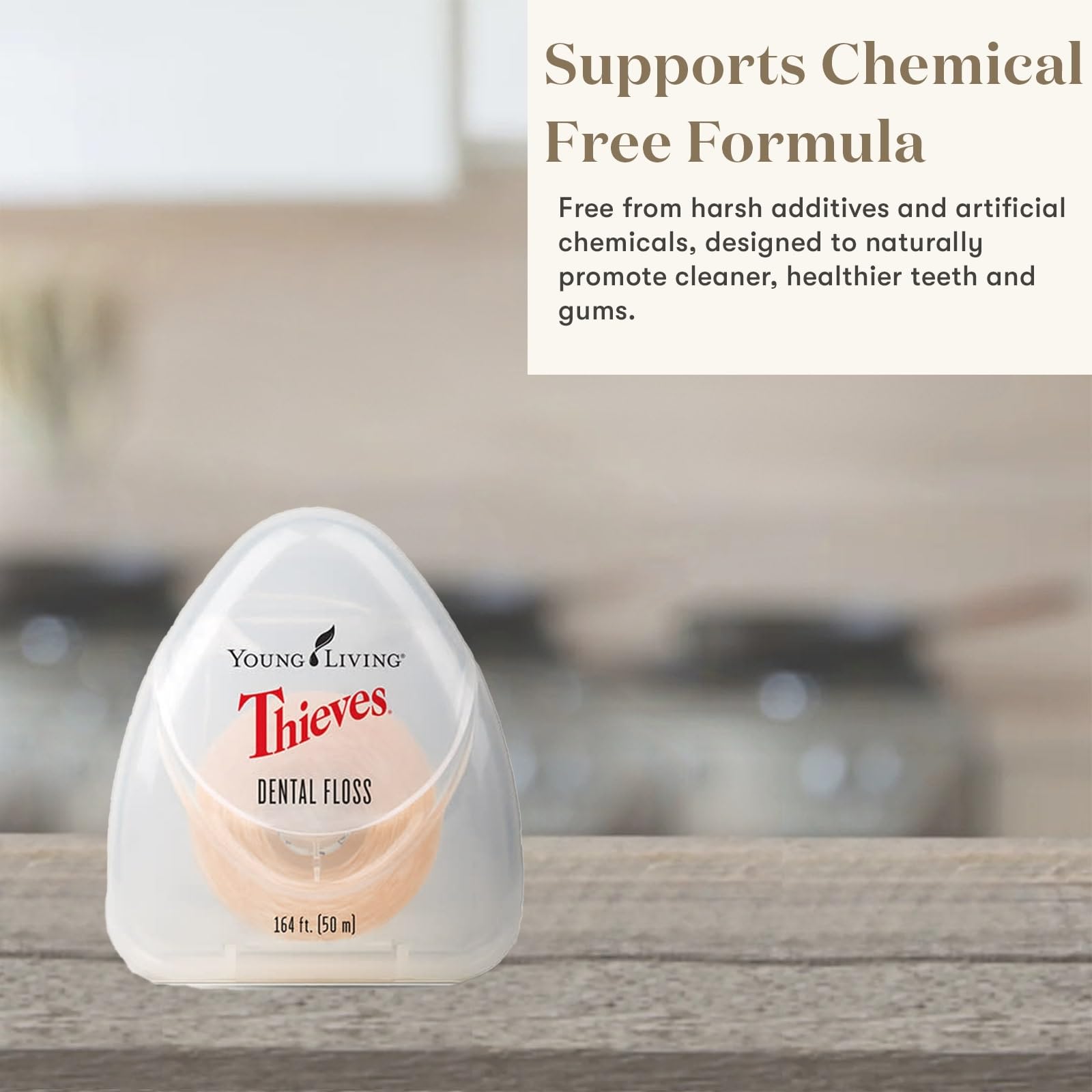 Young Living Thieves Dental Floss 164 ft 3 Pack packaging