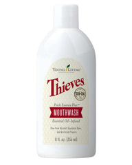 Front view of Young Living Thieves Fresh Essence Mouthwash 8 oz bottle
