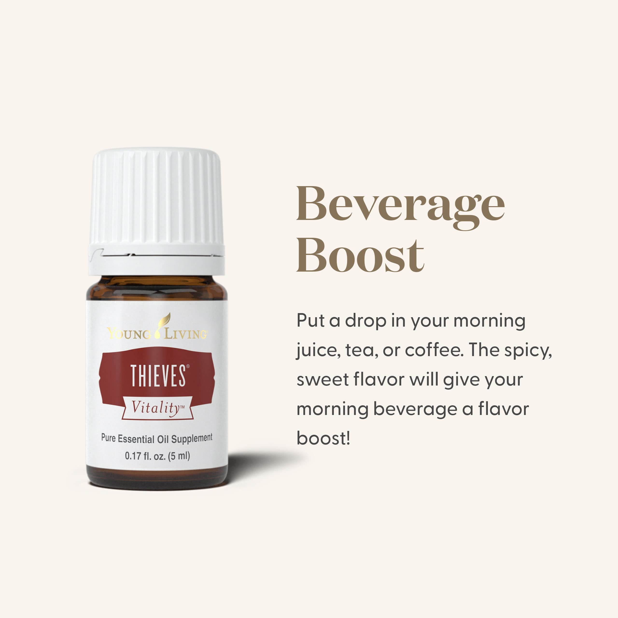 Thieves Vitality added to a beverage for wellness