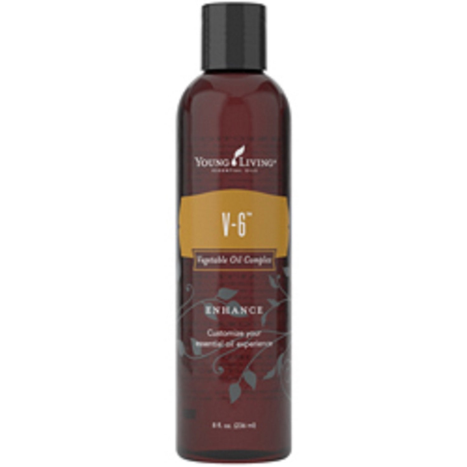 Young Living V-6 Vegetable Oil Complex bottle 8 oz - non-staining, odorless massage oil