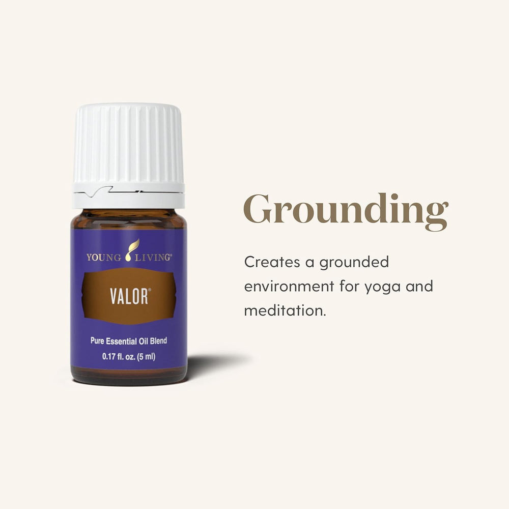 Product display of Young Living Valor essential oil 5ml bottle