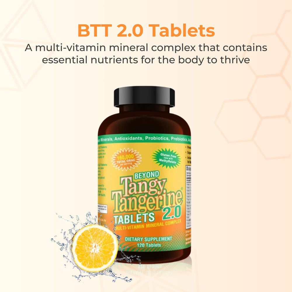 Nutrition facts label for Tangy Tangerine 2.0