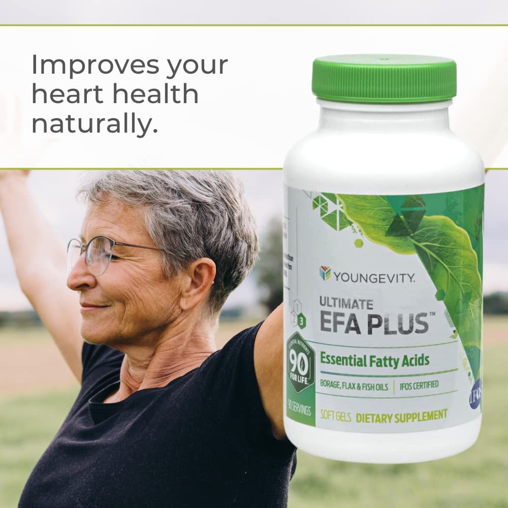 Nutrition facts panel for Youngevity EFA Plus 90-4 Pack
