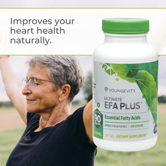 Nutrition facts panel for Youngevity EFA Plus 90-4 Pack