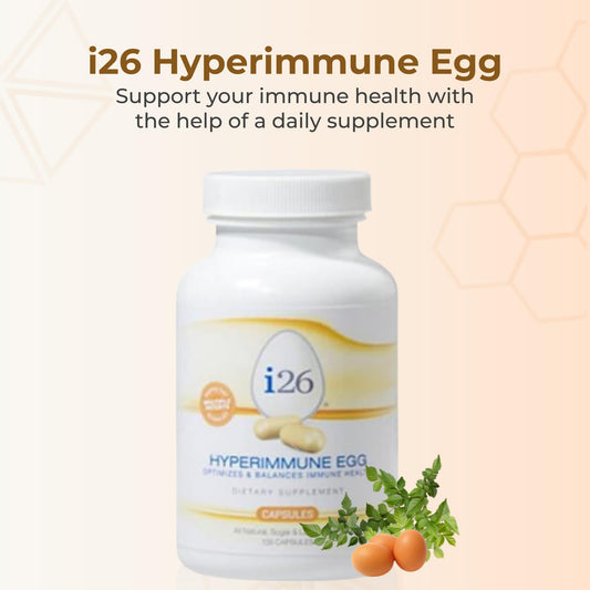 Side view of Youngevity i26 Hyperimmune Egg Capsules bottle