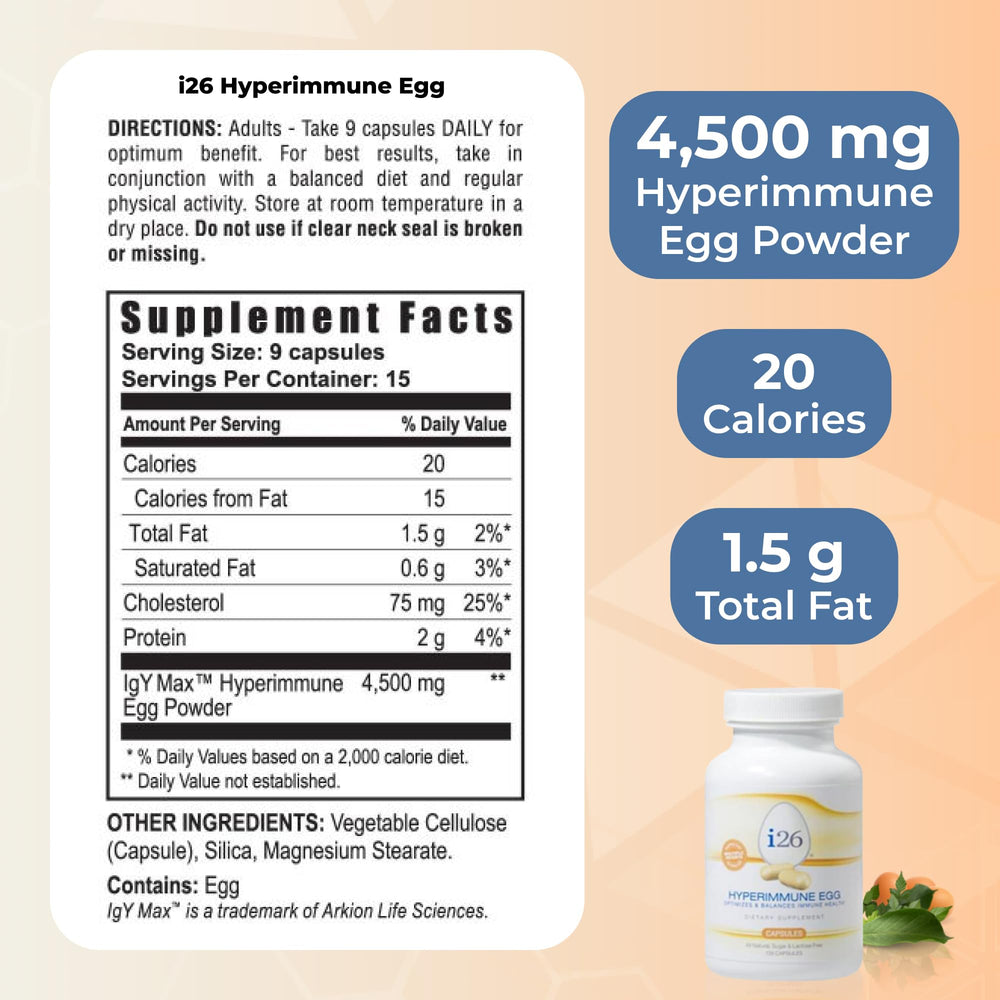 Close-up of a single i26 Hyperimmune Egg Capsule