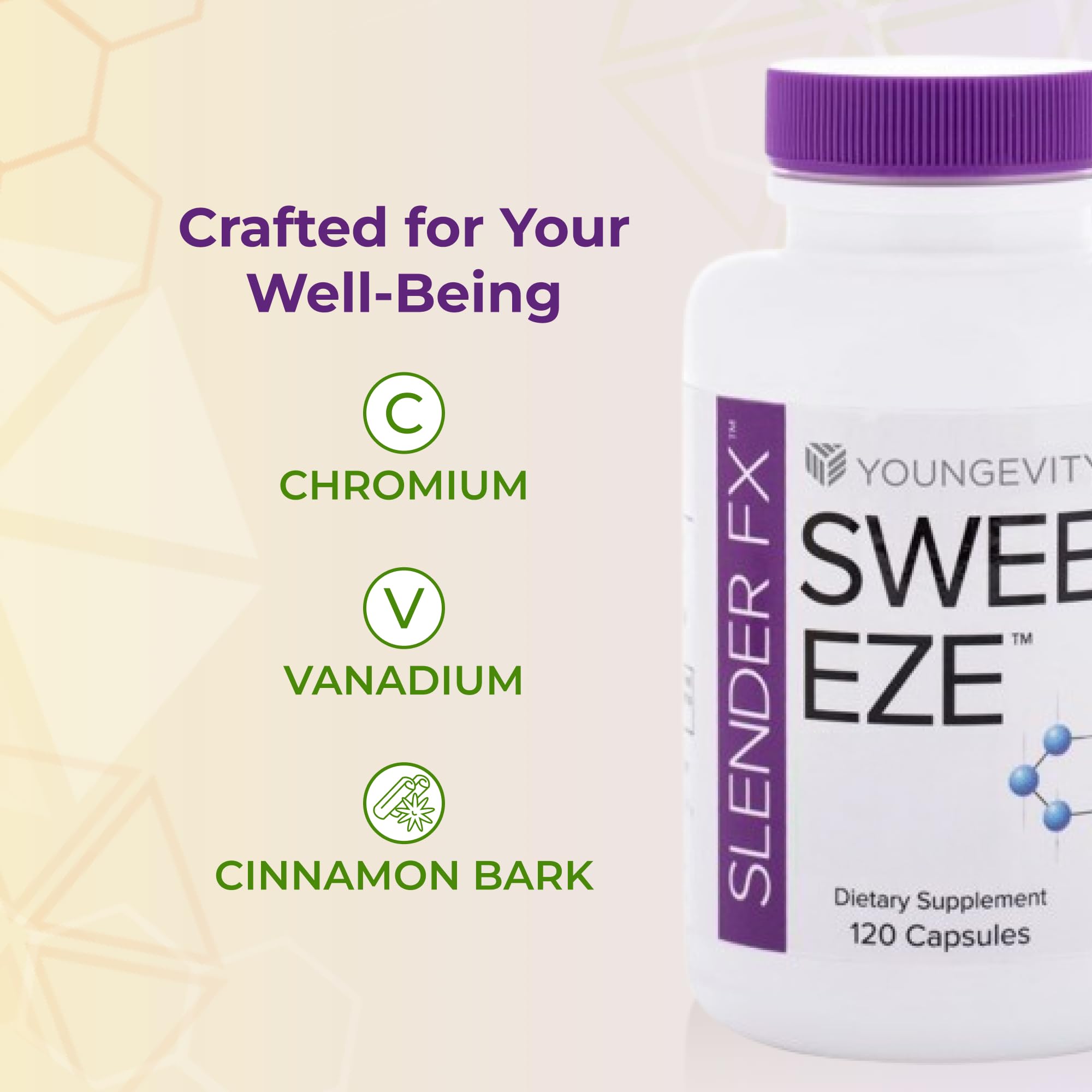 Box and bottle of Youngevity Sweet Eze on white background