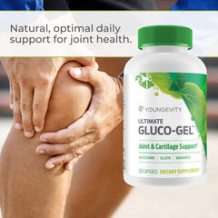 Close-up of gelatin, glucosamine and manganese ingredients