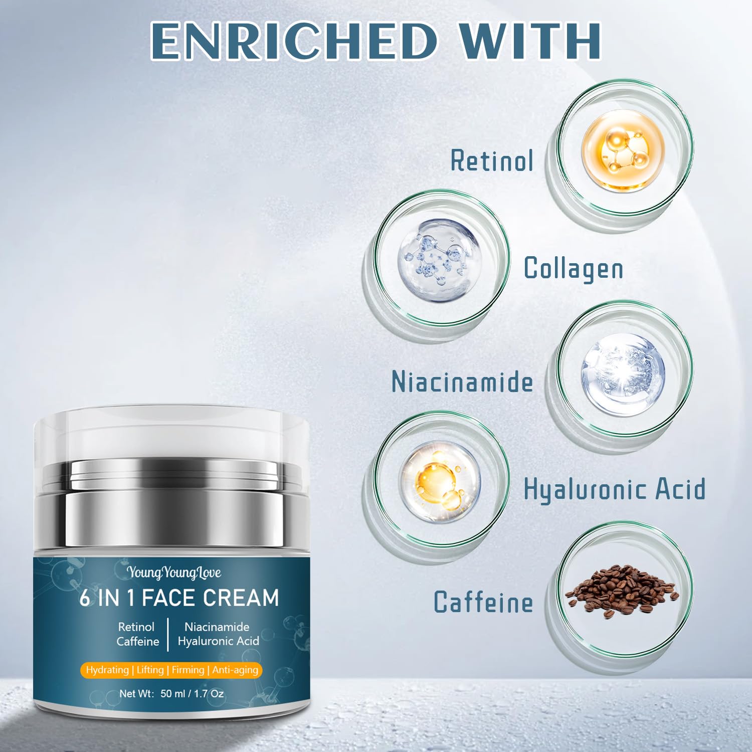 Close-up reveals rich texture of YOUNGYOUNGLOVE 6-in-1 cream.
