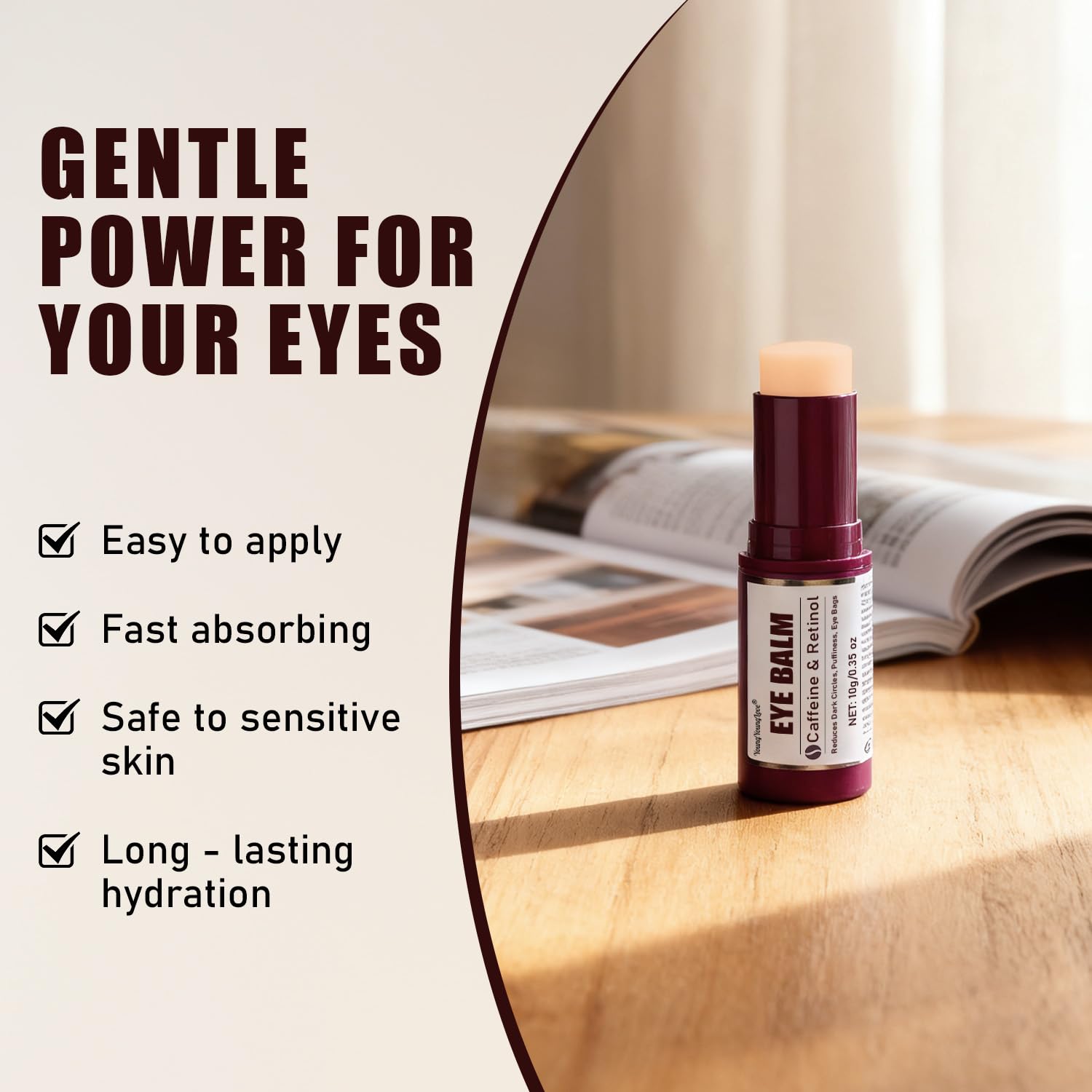 YOUNGYOUNGLOVE eye area massage motion showing soothing application