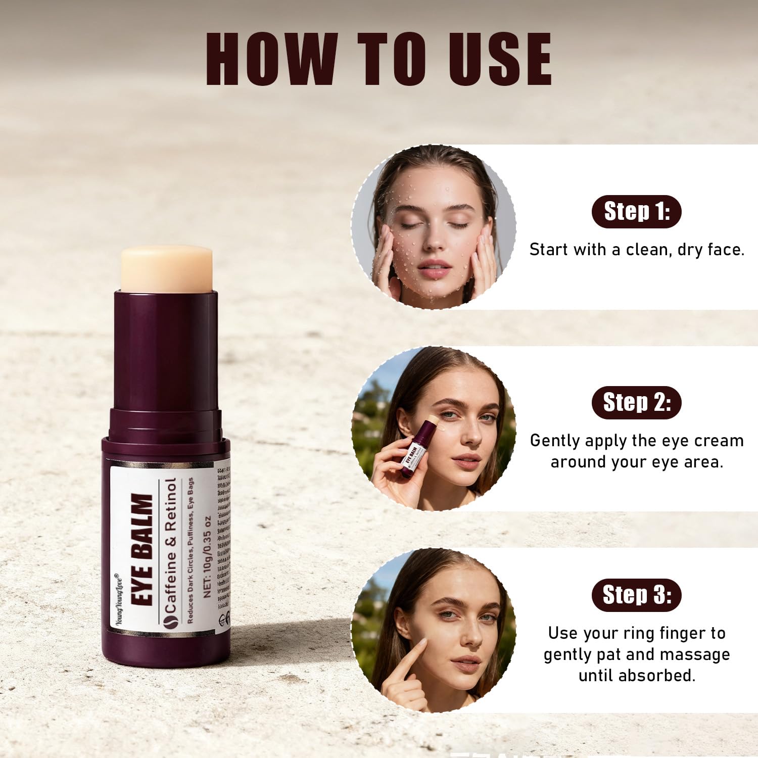 YOUNGYOUNGLOVE travel-ready eye stick for convenient day-to-night use