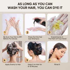 Youpiel Hair Dye Shampoo foam lather ready to color dry hair