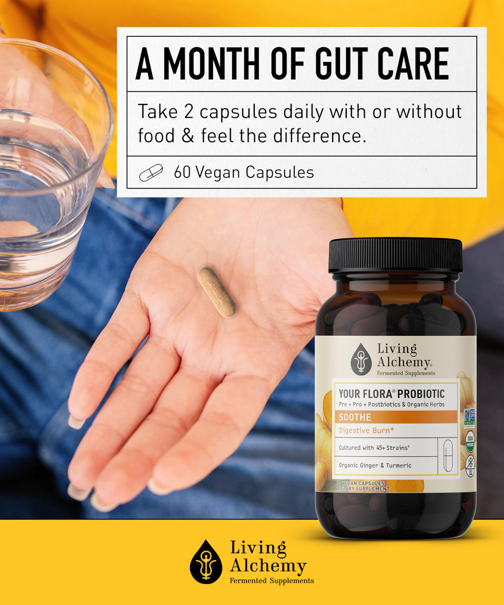 Icons for prebiotics, postbiotics, enzymes and probiotics
