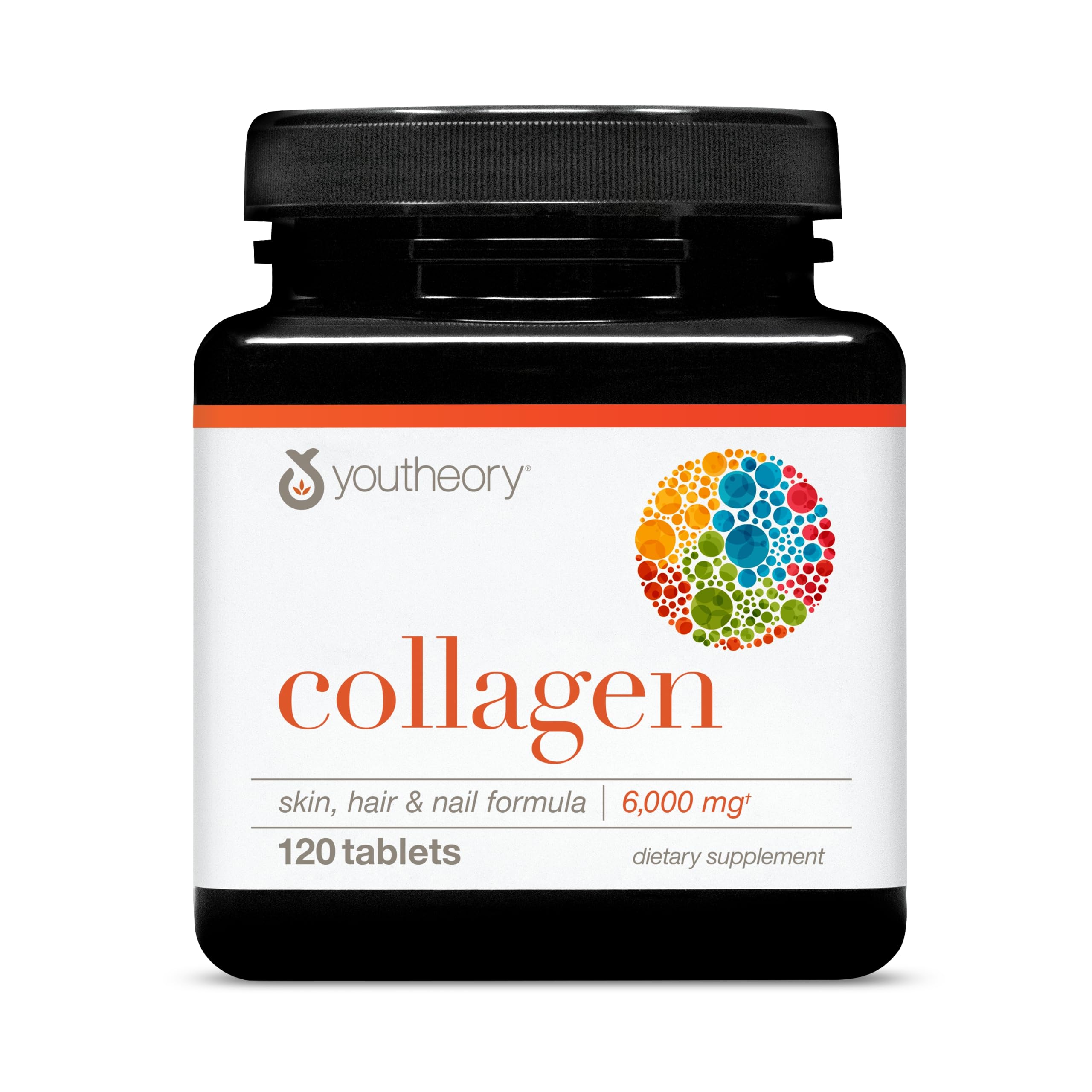 Youtheory Advanced Collagen 6,000 mg bottle with Vitamin C and amino acids