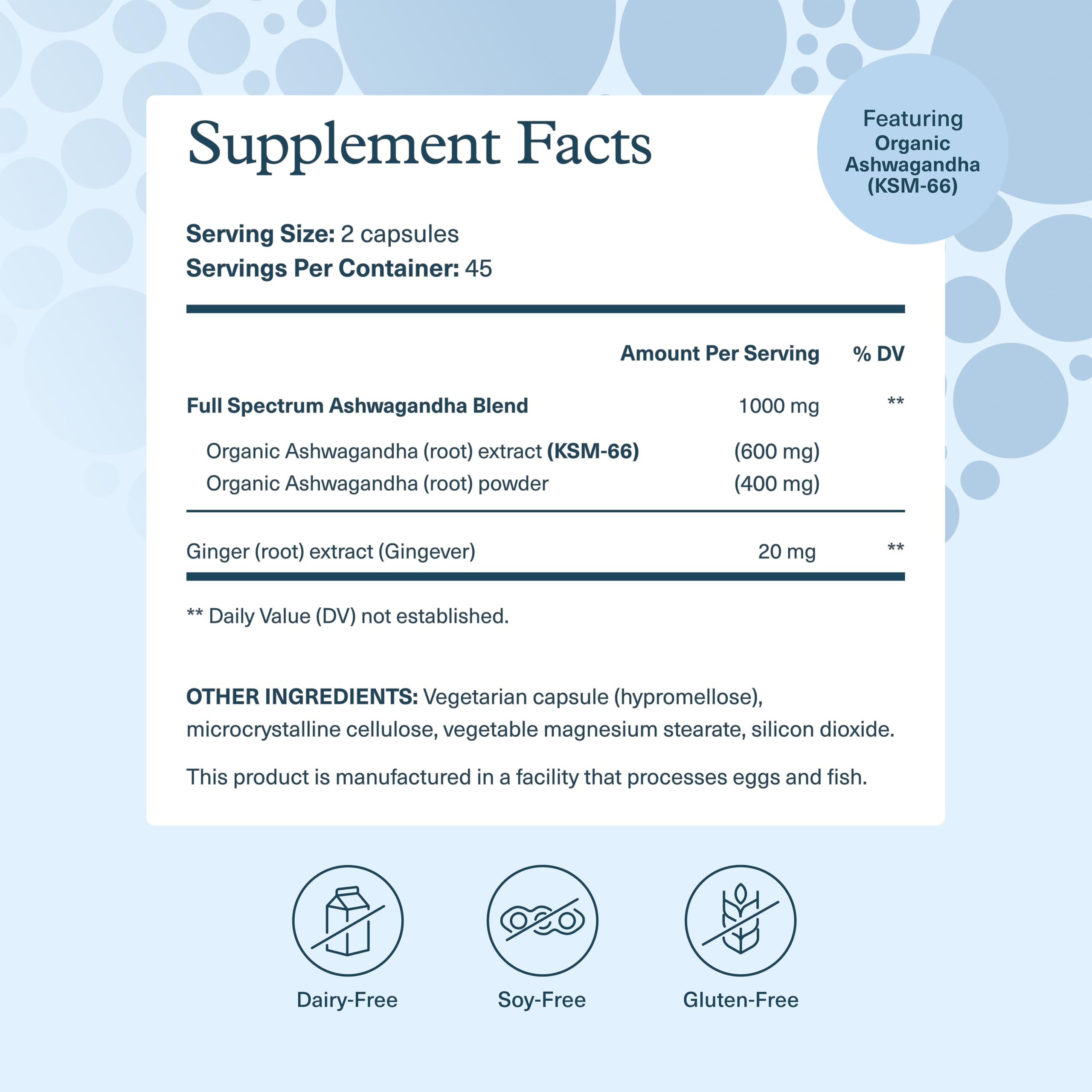 Product label showing 1,000 mg per serving
